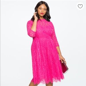 Eloquii Pink Lace FitFlare Dress New With Tags